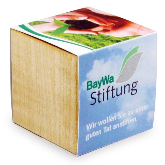 Pflanz-Holz Magnet mit Samen - Gartenkresse