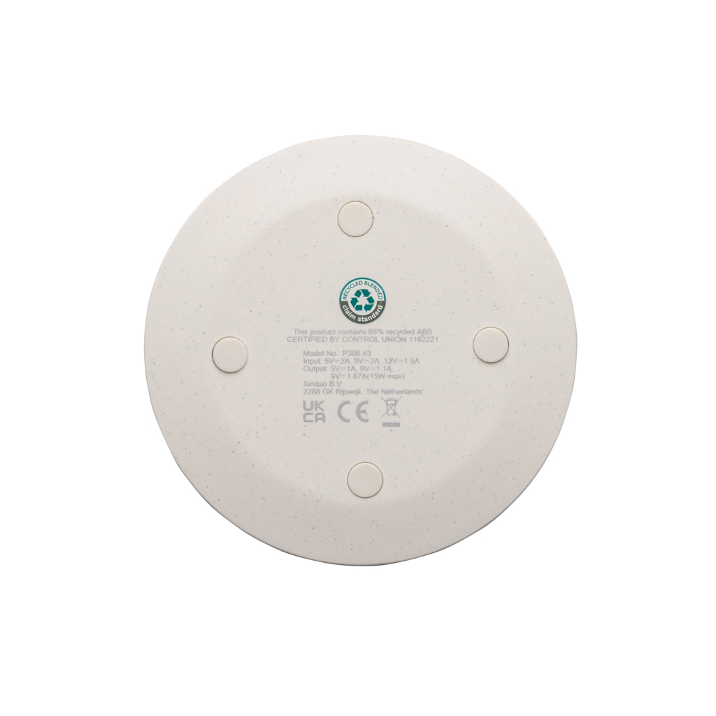 15W-Wireless-Fast-Charger aus recyceltem RCS-Kunststoff