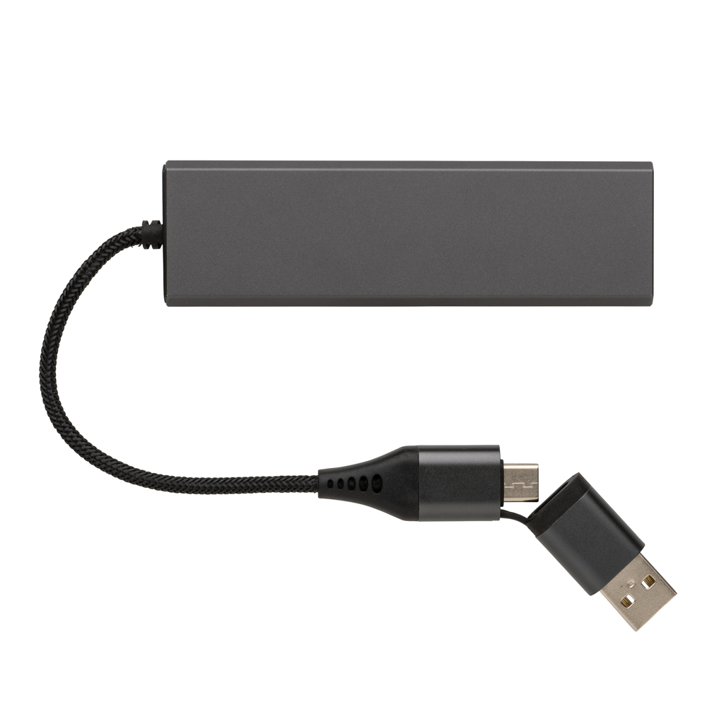 Terra Hub aus RCS recyceltem Aluminium mit 3 USB-Anschlüssen