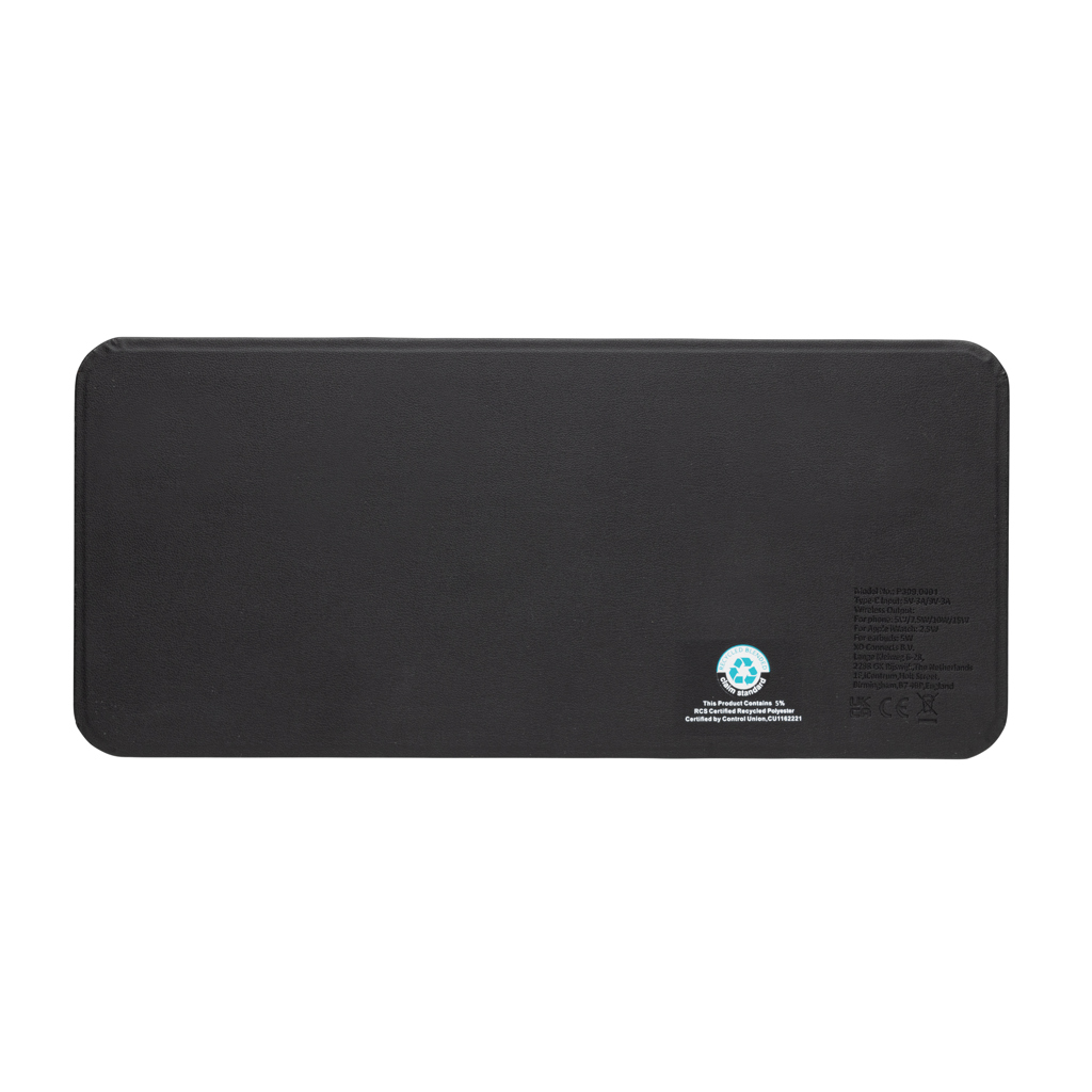 Swiss Peak 3-in-1- Wireless-Charging Desk-Tray aus RCS rPU