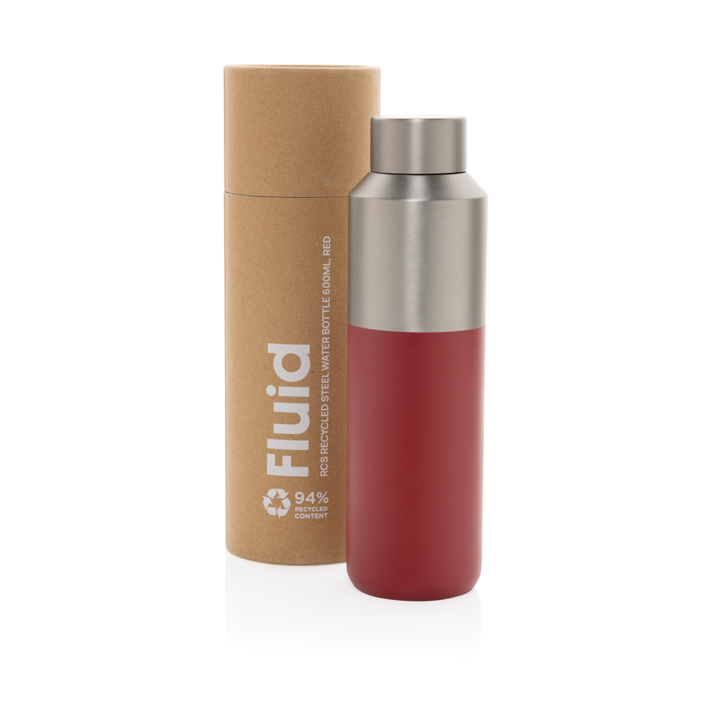 Fluid Flasche aus RCS-zertifiziert recyceltem Stahl, 600ml