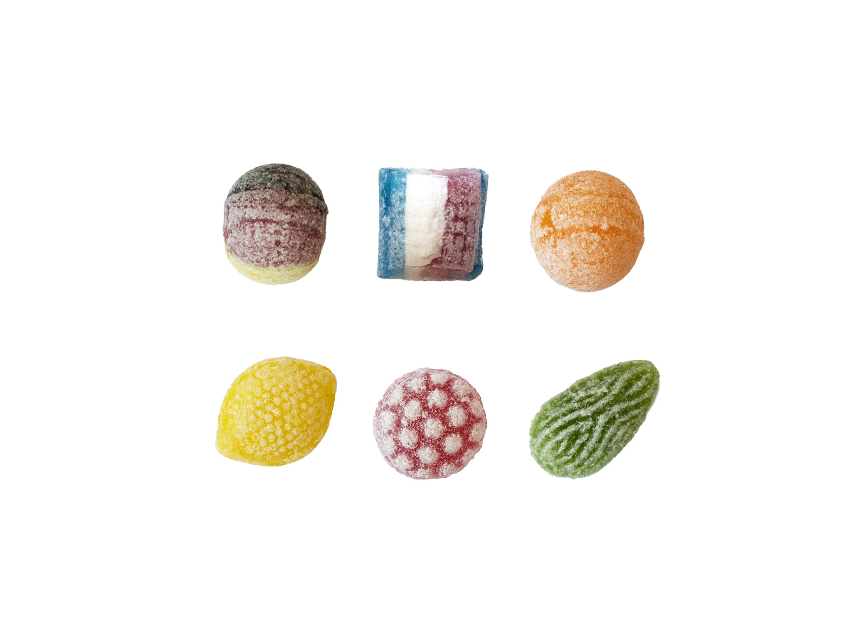Beutelschachtel mit Bonbons, Inhalt: Saure Zitrone Brause ca. 60 g