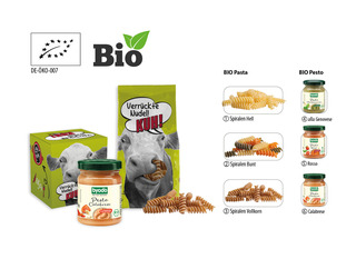 BIO Pesto im Werbekarton, Inhalt: Bio Pesto alla Genovese