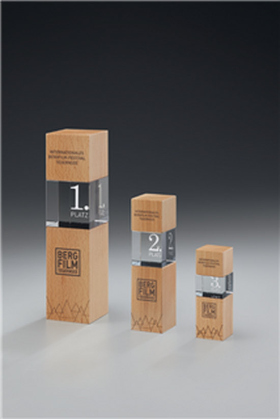 Holz Kristallglas-Award "Wooden Cubix"