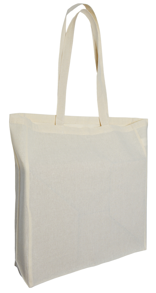Baumwolltaschen mit langen Henkeln und Seitenfalte 6270