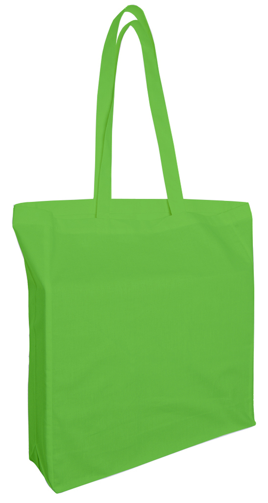 Baumwolltaschen mit langen Henkeln und Seitenfalte 6270