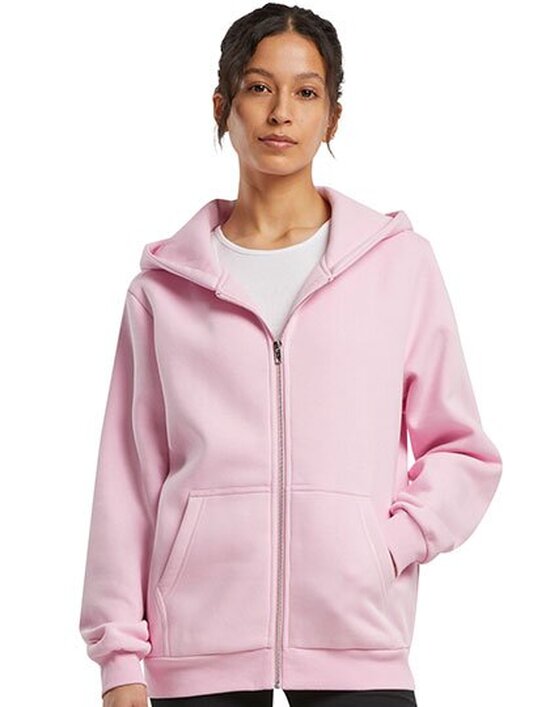 BY290 Build Your Brand Ladies Fluffy Zip Hoody