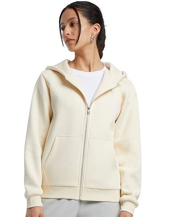 BY290 Build Your Brand Ladies Fluffy Zip Hoody