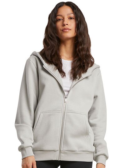 BY290 Build Your Brand Ladies Fluffy Zip Hoody