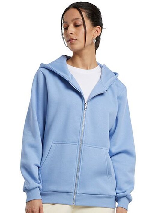 BY290 Build Your Brand Ladies Fluffy Zip Hoody