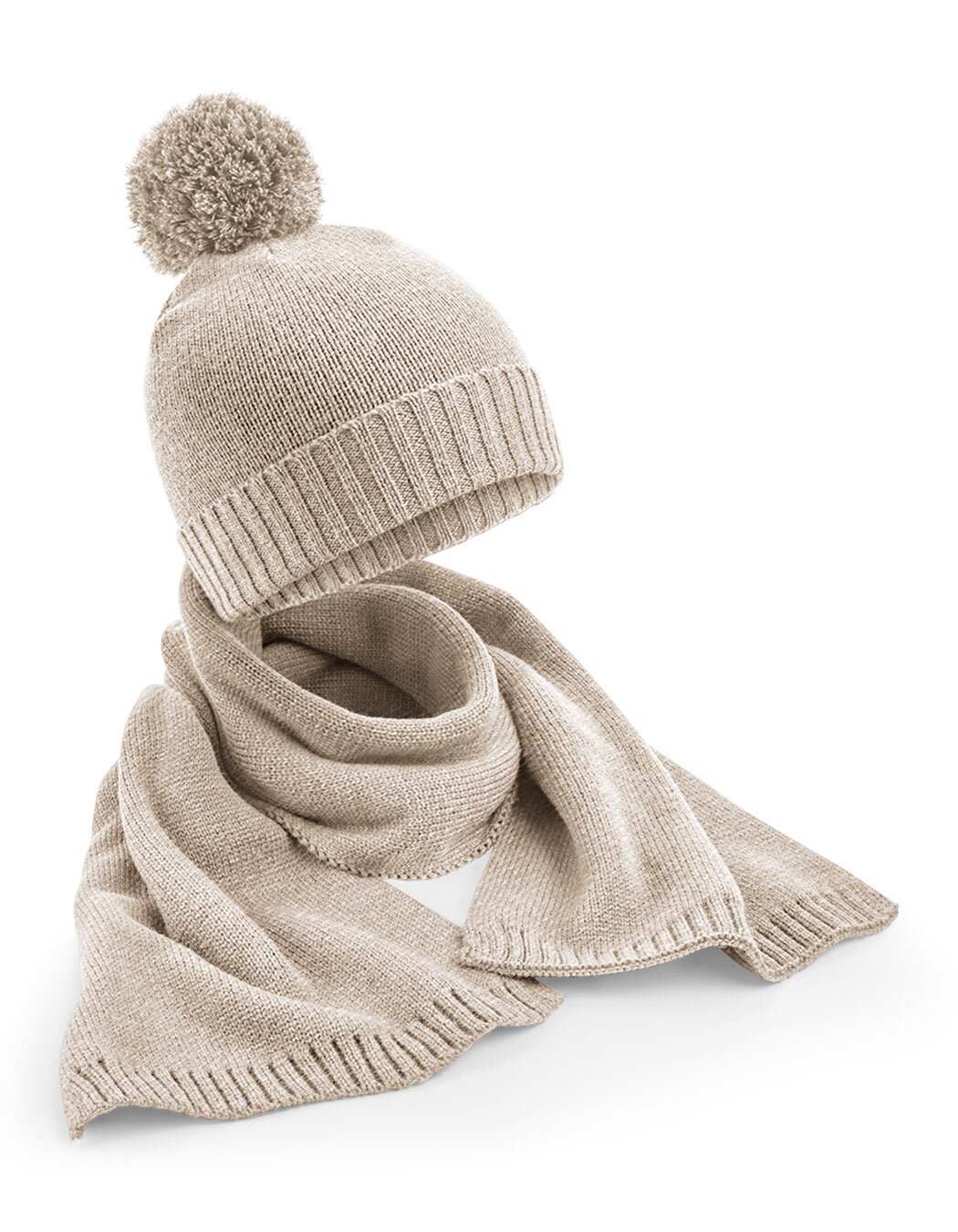 CB401 Beechfield Knitted Scarf and Beanie Gift Set