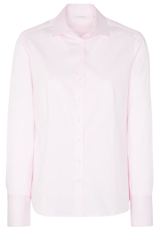 Eterna Bluse Satin Shirt- Tailliert - Ohne Brusttasche