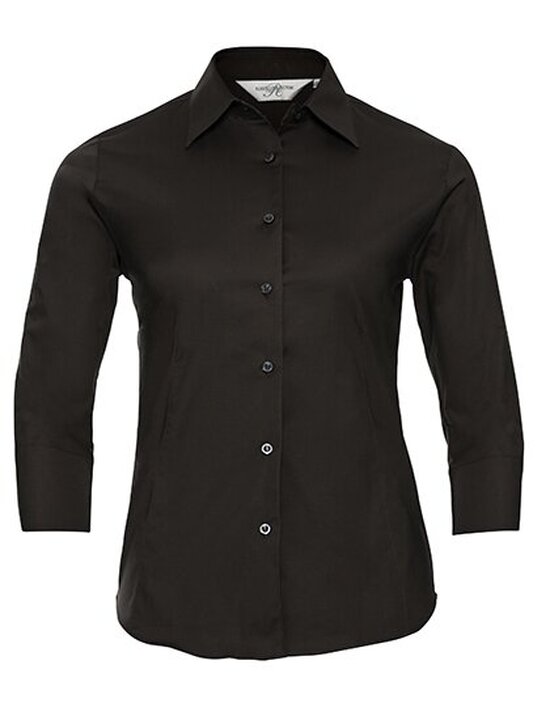 Ladies` 3/4 Sleeve Fitted Stretch Shirt