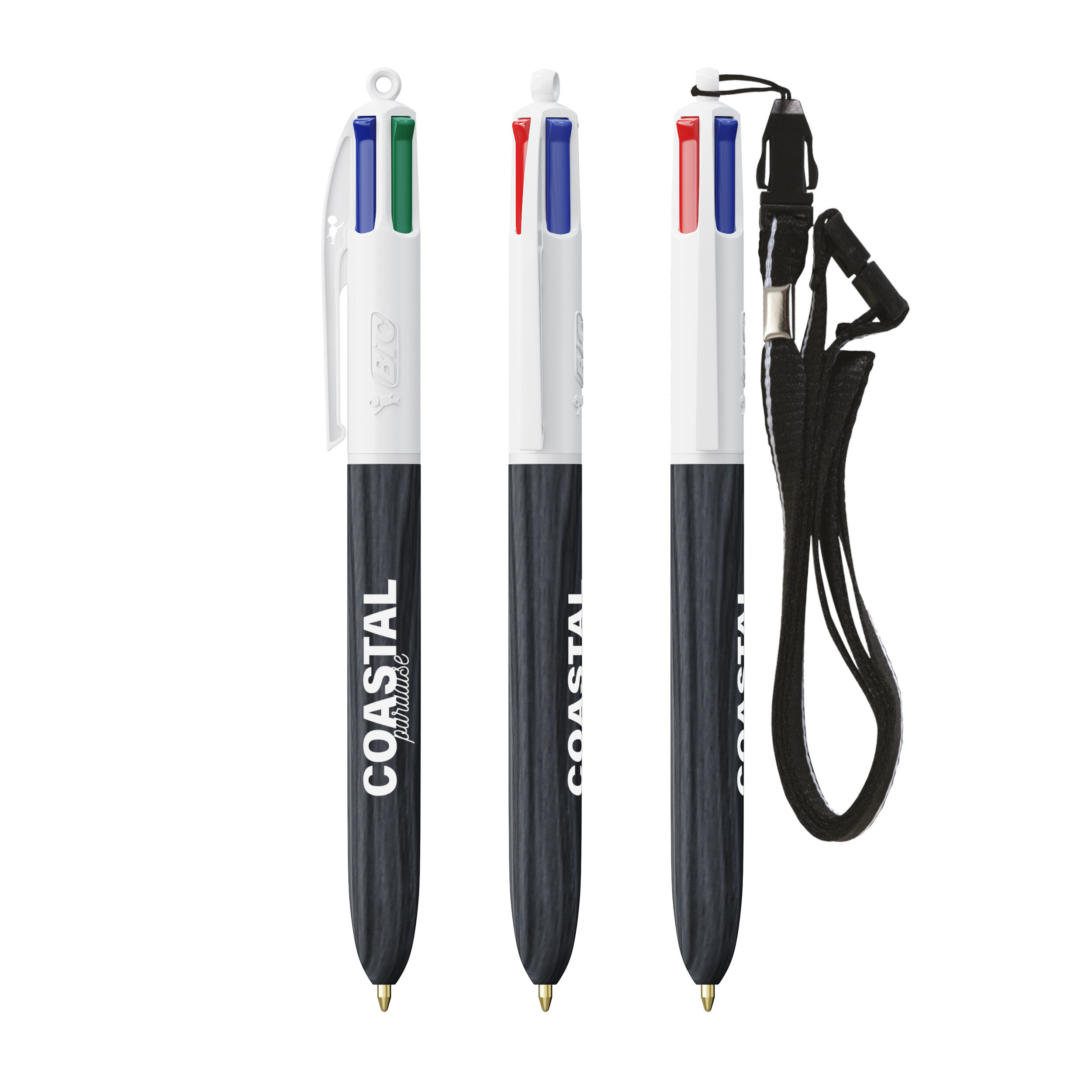 BIC® 4 Farben Wood Style mit Lanyard