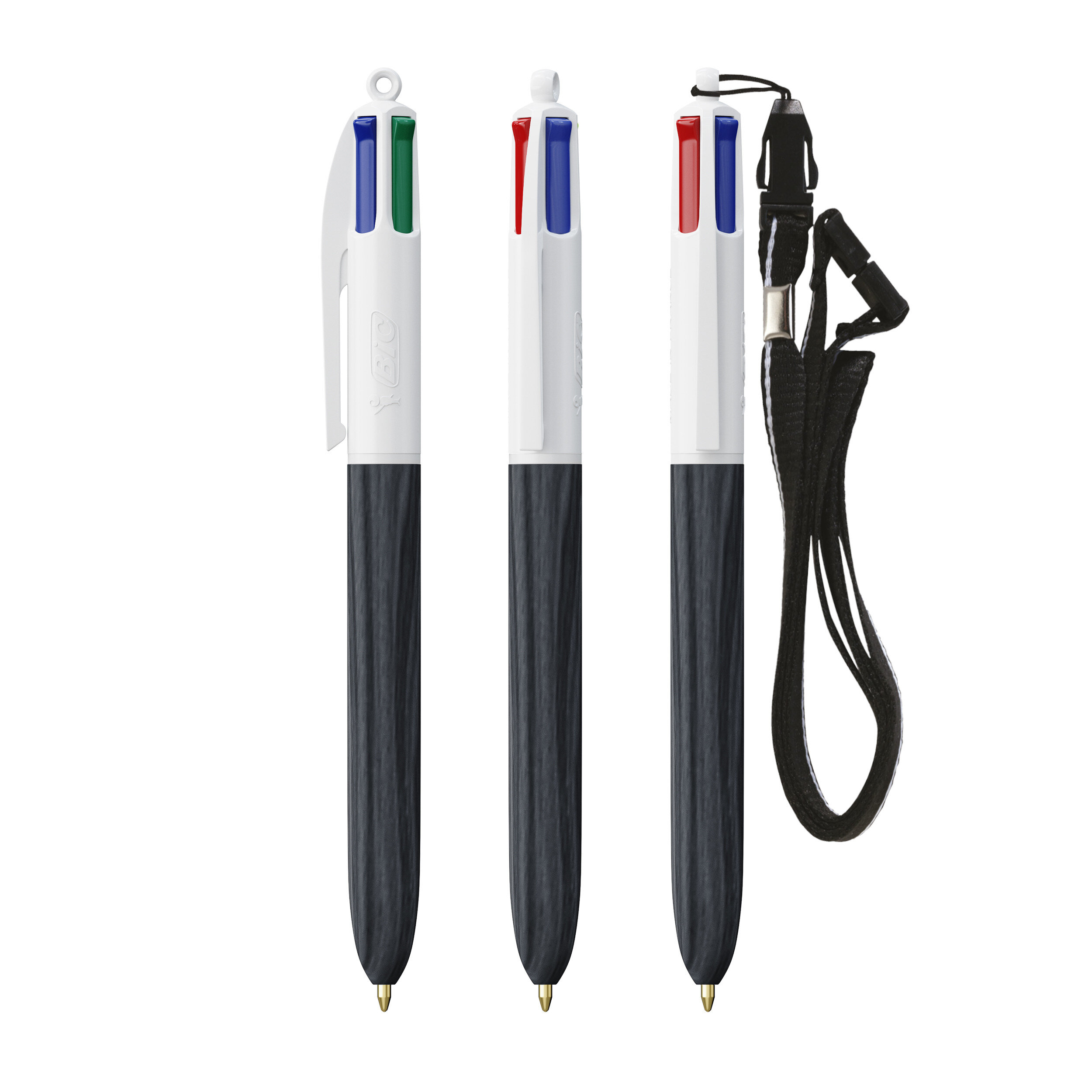BIC® 4 Farben Wood Style mit Lanyard