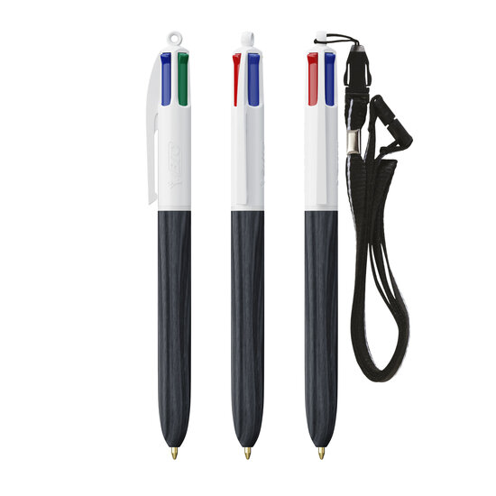 BIC® 4 Farben Wood Style mit Lanyard